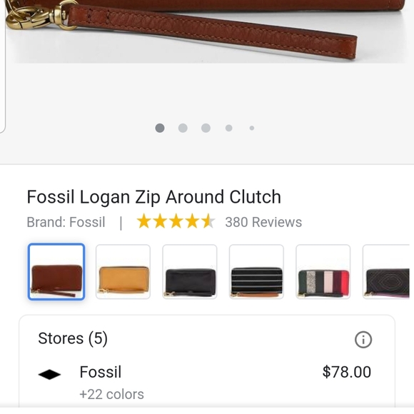 FOSSIL LOGAN ZIP AROUND WRISTLET/CLUTCH - Picture 6 of 8
